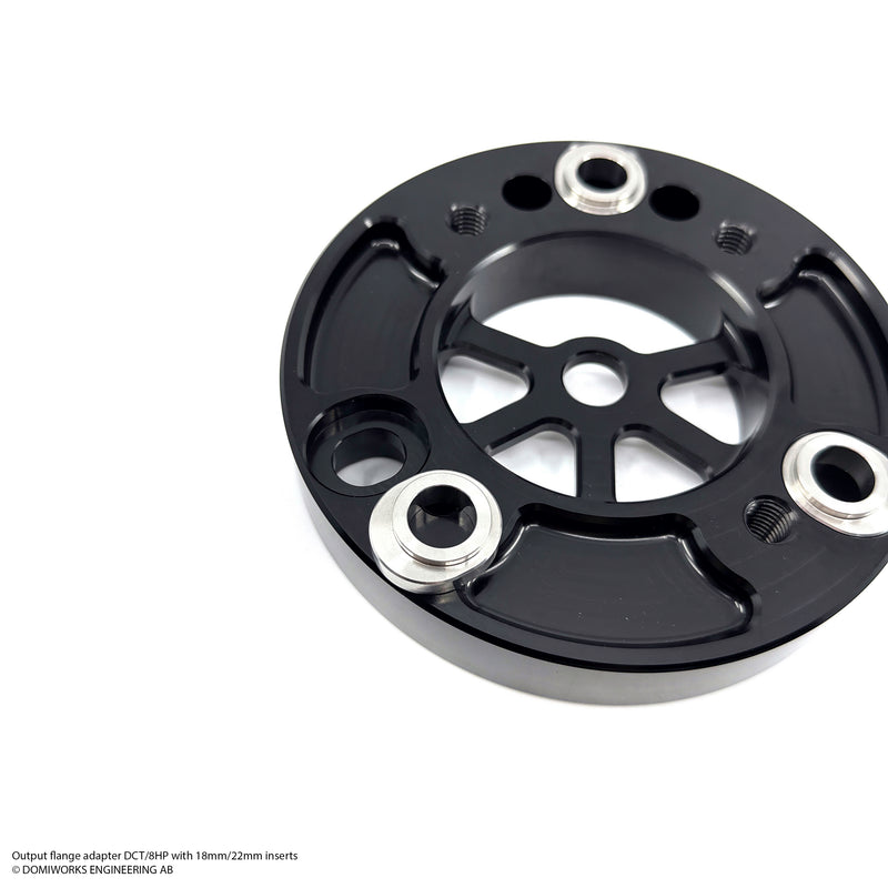 Domiworks 8HP / DCT OUTPUT FLANGE ADAPTER 105-110MM WITH 18MM OR 22MM INSERTS - 1350 YOKE